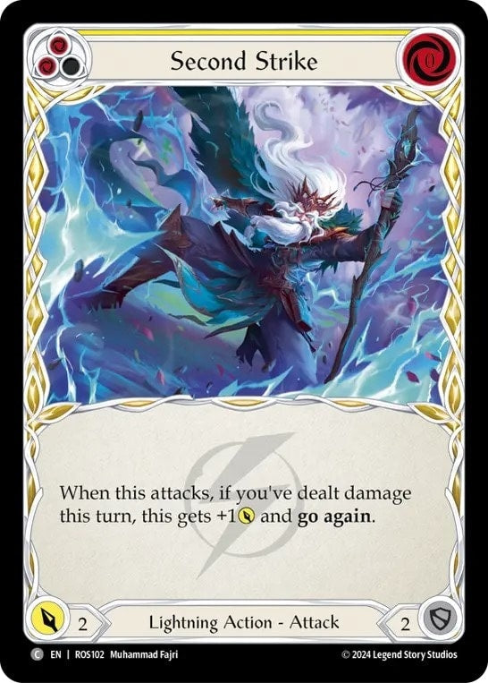[102]【EN】【Rainbow Foil】追撃/Second Strike[黄]【ROS】[Lightning][C]
