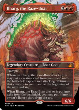 [429]【EN】【FOIL】■ボーダーレス■猪の祟神、イルハグ/Ilharg, the Raze-Boar【RVR】[M][赤]