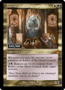 [369]【EN】【ダブルレインボウFOIL】■旧枠■幽霊議員カルロフ/Karlov of the Ghost Council(シリアル入り)【RVR】[M][多色]