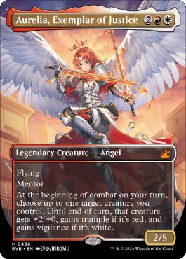 [436]【EN】【FOIL】■ボーダーレス■正義の模範、オレリア/Aurelia, Exemplar of Justice【RVR】[M][多色]