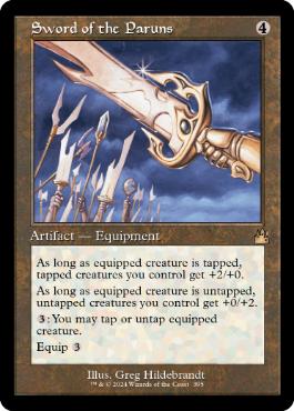 [395]【EN】【FOIL】■旧枠■パルンズの剣/Sword of the Paruns【RVR】[R][茶]