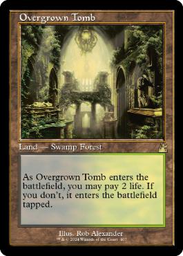 [407]【EN】【FOIL】■旧枠■草むした墓/Overgrown Tomb【RVR】[R][土地]