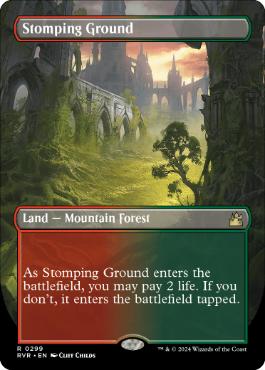 [299]【EN】【FOIL】■ボーダーレス■踏み鳴らされる地/Stomping Ground【RVR】[R][土地]