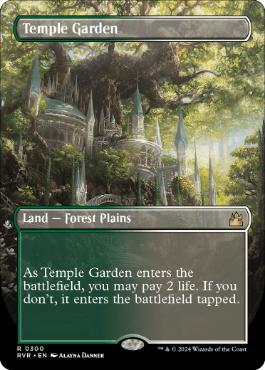 [300]【EN】【FOIL】■ボーダーレス■寺院の庭/Temple Garden【RVR】[R][土地]