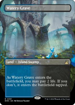 [301]【EN】【FOIL】■ボーダーレス■湿った墓/Watery Grave【RVR】[R][土地]