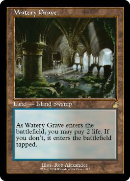 [415]【EN】【FOIL】■旧枠■湿った墓/Watery Grave【RVR】[R][土地]