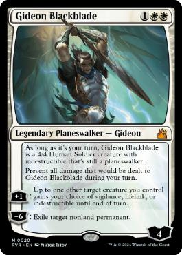 [020]【EN】【FOIL】黒き剣のギデオン/Gideon Blackblade【RVR】[M][白]
