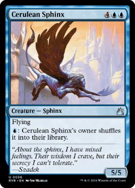 [036]【EN】【FOIL】紺碧のスフィンクス/Cerulean Sphinx【RVR】[U][青]