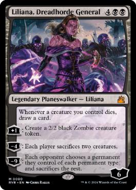 [080]【EN】【FOIL】戦慄衆の将軍、リリアナ/Liliana, Dreadhorde General【RVR】[M][黒]
