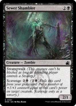 [091]【EN】【FOIL】下水のシャンブラー/Sewer Shambler【RVR】[C][黒]