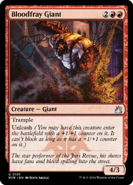 [101]【EN】【FOIL】血暴れの巨人/Bloodfray Giant【RVR】[U][赤]
