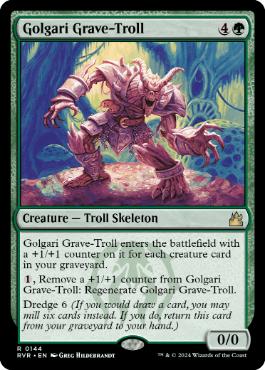 [144]【EN】【FOIL】ゴルガリの墓トロール/Golgari Grave-Troll【RVR】[R][緑]