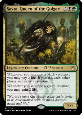 [218]【EN】【FOIL】ゴルガリの女王、サヴラ/Savra, Queen of the Golgari【RVR】[R][多色]