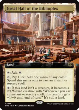 [361]【EN】【FOIL】■拡張アート■大図書棟の大ホール/Great Hall of the Biblioplex【SOS】[土地][R]