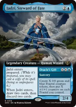 [318]【EN】【FOIL】■拡張アート■運命の執事、ジャズィ/Jadzi, Steward of Fate【SOS】[青][R]