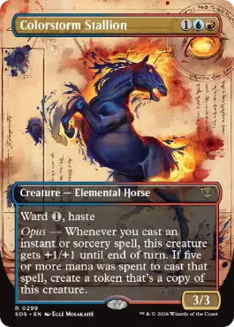 [299]【EN】【FOIL】■ボーダーレス■彩嵐の雄馬/Colorstorm Stallion【SOS】[多色][R]