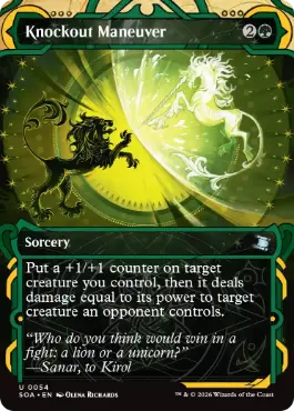 [054]【EN】【FOIL】叩きのめす妙技/Knockout Maneuver【SOA】[緑][U]