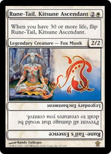 [027]【EN】【FOIL】上位の狐、呪之尾/Rune-Tail, Kitsune Ascendant【SOK】[R][白]