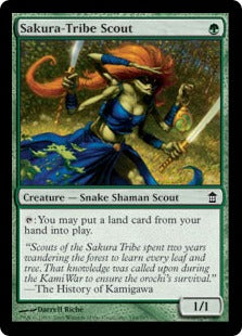 [144]【EN】【FOIL】桜族の斥候/Sakura-Tribe Scout【SOK】[C][緑]