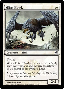 [010]【EN】【FOIL】きらめく鷹/Glint Hawk【SOM】[C][白]