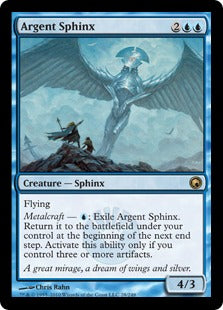[028]【EN】【FOIL】銀白のスフィンクス/Argent Sphinx【SOM】[R][青]