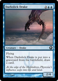 [030]【EN】【FOIL】闇滑りのドレイク/Darkslick Drake【SOM】[U][青]