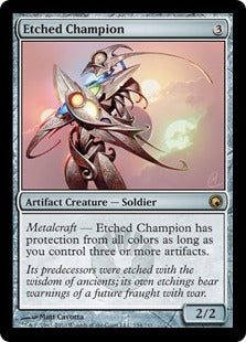 [154]【EN】【FOIL】刻まれた勇者/Etched Champion【SOM】[R][茶]