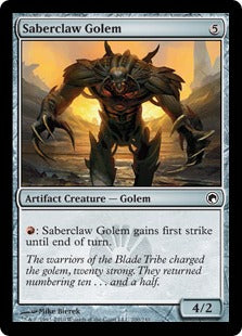 [200]【EN】【FOIL】剣爪のゴーレム/Saberclaw Golem【SOM】[C][茶]