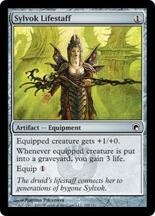 [209]【EN】【FOIL】シルヴォクの生命杖/Sylvok Lifestaff【SOM】[C][茶]