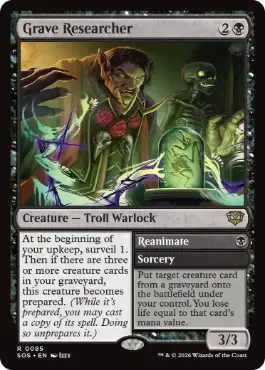 [085]【EN】【FOIL】墓場の研究者/Grave Researcher【SOS】[R][黒]