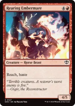 [127]【EN】【FOIL】立ち上がるエンバーメア/Rearing Embermare【SOS】[C][赤]