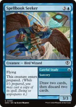 [068]【EN】【FOIL】呪文書の探究者/Spellbook Seeker【SOS】[C][青]