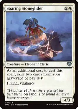 [032]【EN】【FOIL】舞い上がる象石滑空師/Soaring Stoneglider【SOS】[U][白]