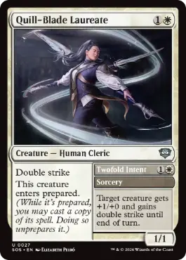[027]【EN】【FOIL】羽ペン剣の桂冠詩人/Quill-Blade Laureate【SOS】[U][白]