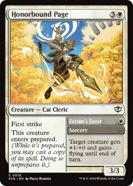 [019]【EN】【FOIL】名誉にかける小姓/Honorbound Page【SOS】[C][白]