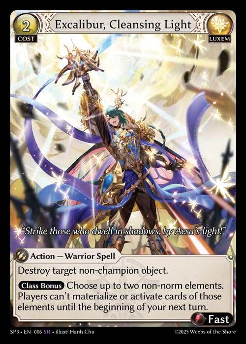 [006]【EN】【FOIL】Excalibur, Cleansing Light【SP3】[SR][Luxem]