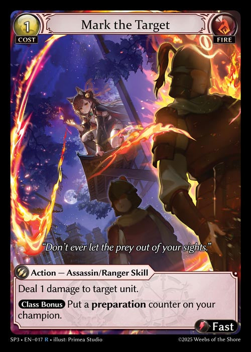 [017]【EN】【FOIL】Mark the Target【SP3】[R][Fire]