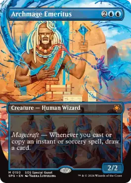 [150]【EN】【FOIL】■ボーダーレス■大魔導師の名誉教授/Archmage Emeritus【SPG】[青][M]