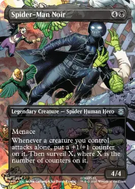 [204]【EN】【FOIL】■ボーダーレス■スパイダーマン・ノワール/Spider-Man Noir【SPM】[U][黒]