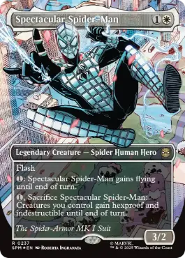 [237]【EN】【テクスチャーFOIL】■ボーダーレス■スペクタキュラー・スパイダーマン/Spectacular Spider-Man》(Spider-Armor)【SPM】[R][白]