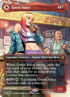 [202]【EN】【FOIL】■ボーダーレス■グウェン・ステイシー/Gwen Stacy【SPM】[M][赤]