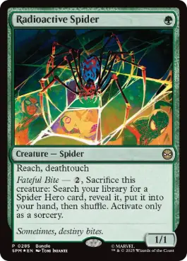 [285]【EN】【FOIL】■PROMO■放射線を浴びた蜘蛛/Radioactive Spider【SPM】[R][緑]