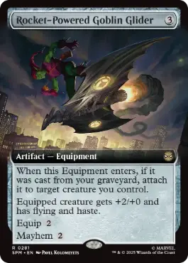 [281]【EN】【FOIL】■拡張アート■ロケット推進ゴブリン・グライダー/Rocket-Powered Goblin Glider【SPM】[R][茶]
