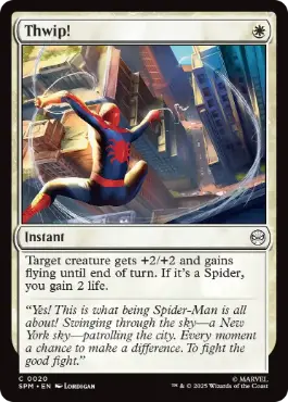 [020]【EN】【FOIL】ピシュ！/Thwip!【SPM】[C][白]