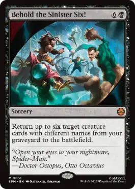 [051]【EN】【FOIL】シニスター・シックスにご用心！/Behold the Sinister Six!【SPM】[M][黒]