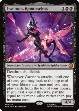 [056]【EN】【FOIL】情け容赦無き者、グウェノム/Gwenom, Remorseless【SPM】[M][黒]