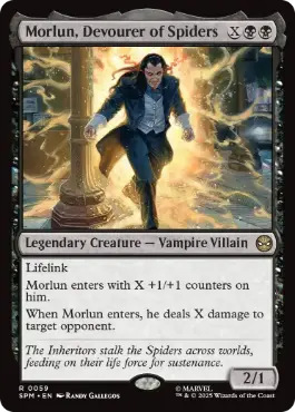 [059]【EN】【FOIL】蜘蛛を貪る者、モーラン/Morlun, Devourer of Spiders【SPM】[R][黒]