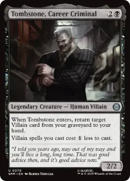 [070]【EN】【FOIL】立身出世の犯罪者、トゥームストーン/Tombstone, Career Criminal【SPM】[U][黒]