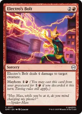 [077]【EN】【FOIL】エレクトロの電撃/Electro's Bolt【SPM】[C][赤]