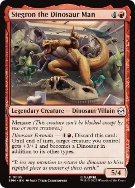 [095]【EN】【FOIL】恐竜人間ステグロン/Stegron the Dinosaur Man【SPM】[C][赤]